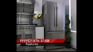 Forno Gallipoli 30-Inch French Door Refrigerator with Bottom Freezer, 17.5 cu.ft Capacity, Stainless Steel, No Frost Technology, Built-In Ice Maker, Energy Efficient Stainless Steel VCM FFFFD197431SB Picture