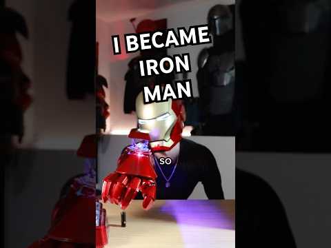 I unboxed an iron helmet and iron man arm #ironman #tonystark #marvel #shorts #cosplay