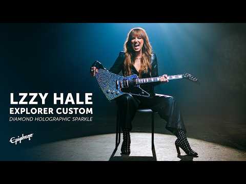 Epiphone Lzzy Hale Explorer Custom Guitar w/ Hardshell Case - Black Diamond Holographic Sparkle image 10