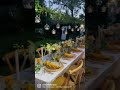 Dinner Party Table Setup Tablescape In The Backyard