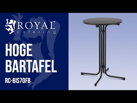 Video - Bartafel - Ø 70 cm - vouwbaar - zwart