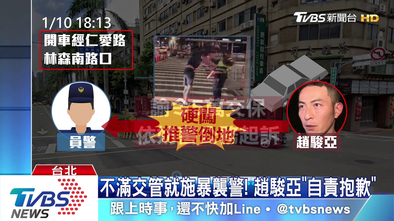 涉襲警遭訴!藝人趙駿亞道歉 15萬和解