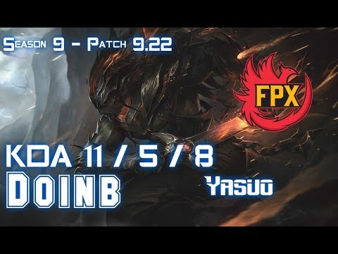 FPX Doinb YASUO vs EKKO Mid - Patch 9.22 EUW Ranked