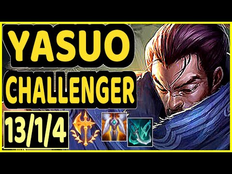 LLDER (YASUO) - 13/1/4 KDA CHALLENGER GAMEPLAY - EUW