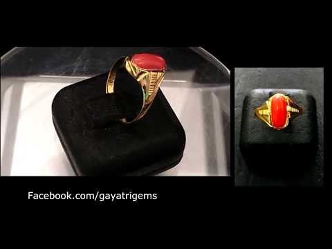 Red Coral Gold Ring