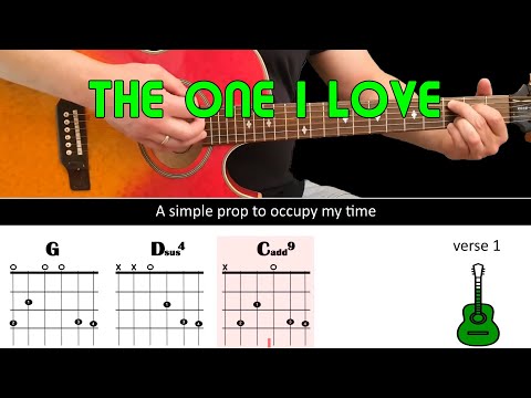 THE ONE I LOVE - R.E.M. - Guitar lesson - Acoustic guitar (with chords & lyrics)
