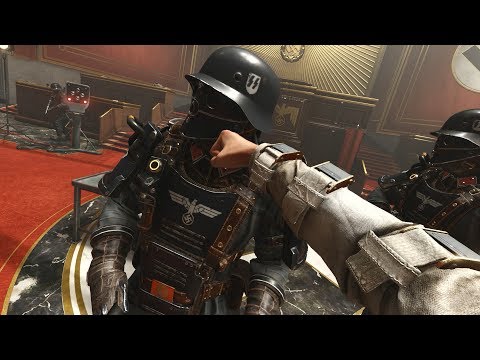 Wolfenstein 2 The New Colossus - Courthouse Battle ( I am death incarnate & no HUD ) 4k/60Fps