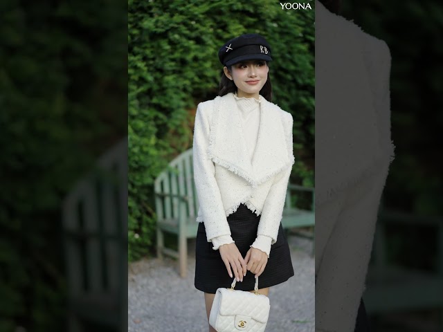ED19S345 - Áo khoác dạ tweed kim sa