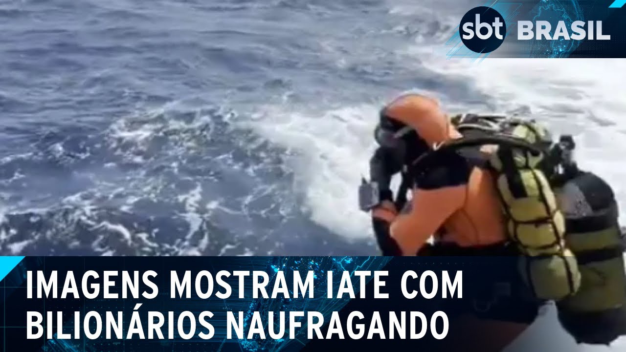 Bombeiros retomam buscas por bilionário desaparecido após iate afundar | SBT Brasil (20/08/24)