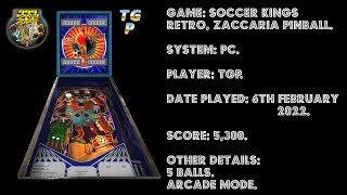 Soccer Kings Retro - Zaccaria Pinball - Arcade mode, 5 balls - 5,300 points.