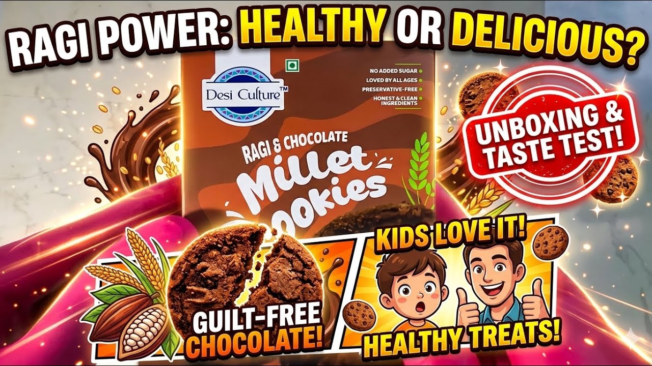 Unboxing the Healthiest Chocolate Cookies! 🍪 😍😋| Desi Culture Ragi & Chocolate Millet Cookies