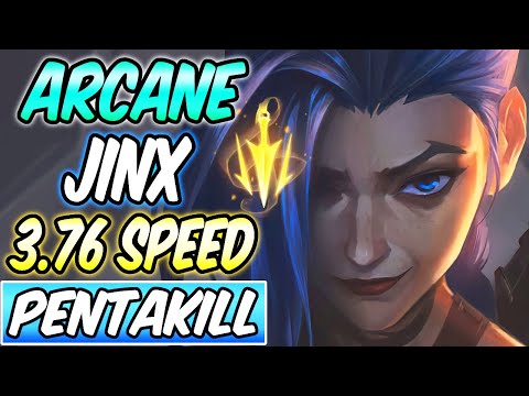 INSANE 3.76 ATTACK SPEED ARCANE JINX PENTAKILL LETHAL TEMPO BUFF | Build & Runes | League of Legends