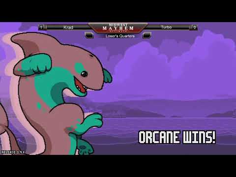 Midwest Mayhem Ultimate - Rivals of Aether - Loser's Quarters - Krad (Orcane) vs. Turbo (Etalus)