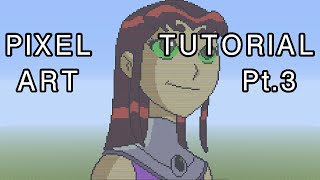Minecraft Pixel Art Tutorial - Starfire Teen Titan Part 3