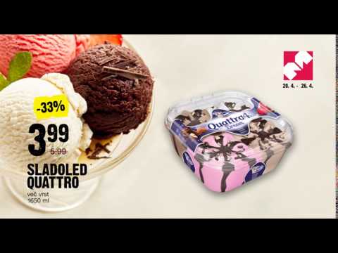 Ponudba sladoledov v Mercatorju od 20.4. do 26.4.2017