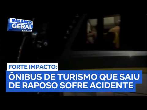 Ônibus de turismo vindo de Raposo se envolve em acidente e deixa quatro pessoas feridas