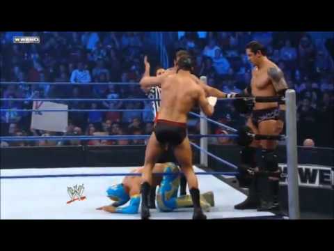 SIN CARA,DANIEL BRYAN Y EZEKIEL JACKSON VS WADE BARRETT,CODY  RHODES Y DiBIASE