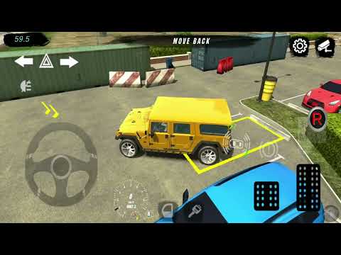 Luxury Hummer Limousine Driving in City - Multi Level Car Parking Simulator