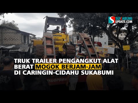 Truk Trailer Pengangkut Alat Berat Mogok Berjam-jam di Caringin-Cidahu Sukabumi