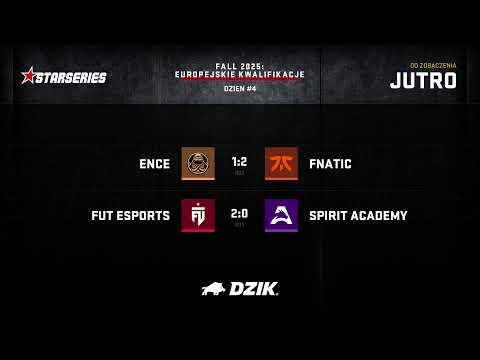 StarSeries 19 Zamkniete kwalifikacje Europa 2025 ll ENCE VS FNATIC II FUT VS SPIRIT ACADEMY