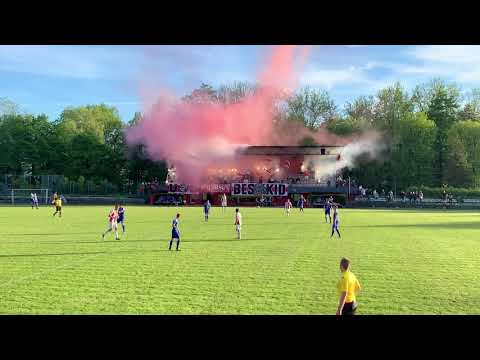 Doping + oprawa z piro kibiców Beskidu Andrychów na meczu z Unią Oświęcim 26.05.2021r.