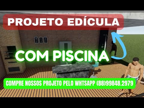 PROJETO EDICULA COM PISCINA SUPER MODERNO