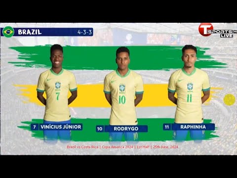 Brazil vs Costa Rica | Copa America 2024 | 1st Half | 25th June, 2024