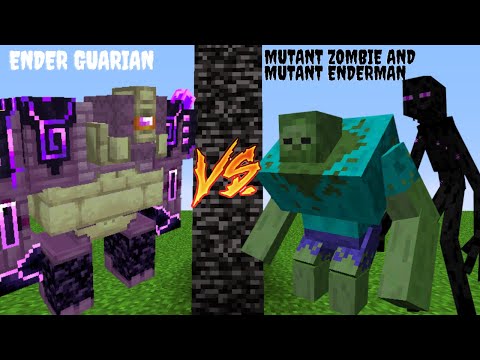 Ender Guardian VS Mutant Zombie And Mutant Enderman  Short Battle #6 / Minecraft Mob Battle  4K