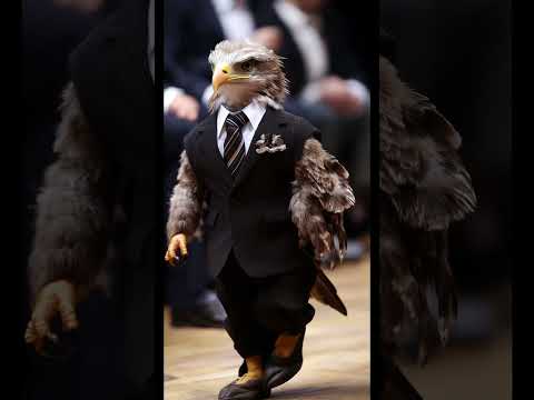 Eagles on the Runway  #aifashionshow #animals #aiart