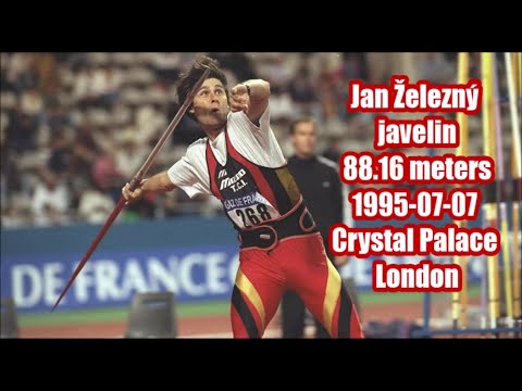 Jan Železný (Czech Republic)  javelin 88.16 meters 1995-07-07 Crystal Palace London (2nd).