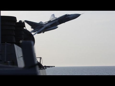 Russian SU fighter Jets simulated ATTACK on USA Battleship Breaking News April 2016 Video
