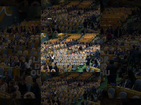 Large number of diplomats walk out as Netanyahu begins speech