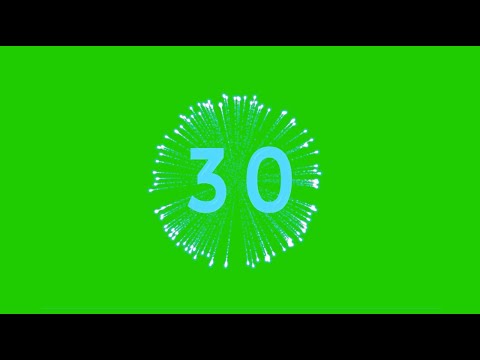 Amazing aqua color 30 second countdown animation on green background, Happy new year 2021 countdown