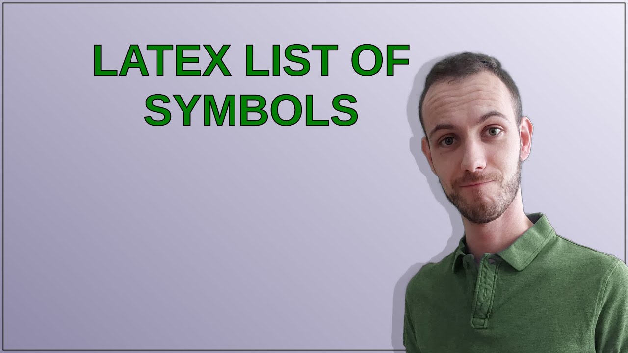 Tex: Latex list of symbols