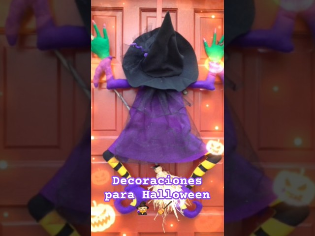 Vídeo relacionado con Decoración de vinilo para pared Bruja de Halloween aterradora 54x56.6cm Personalización personalizada Rojo