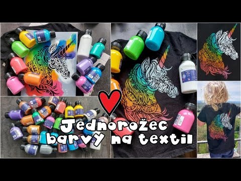 Jednorožec - barvy na tmavý textil