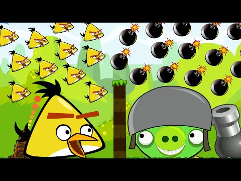 Angry Birds Cannon Birds 2 - MAXIMUM CHUCK FORCE AND KICK BOMBER TO BLAST GIANT HELMET PIGGIES!