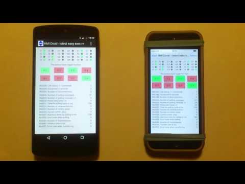 HMI Droid on Android and iOS devices side by side.