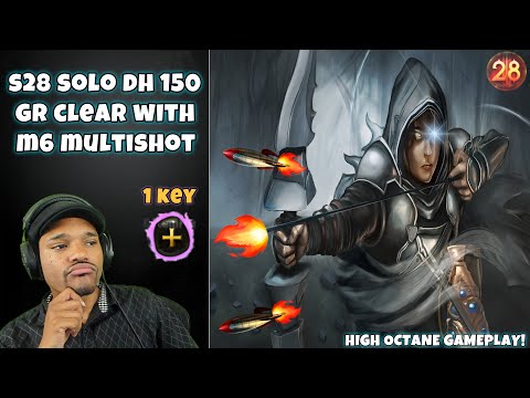 Unbelievable 1 Key Solo DH GR 150 clear with M6 Multishot!  Diablo 3, Season 28.