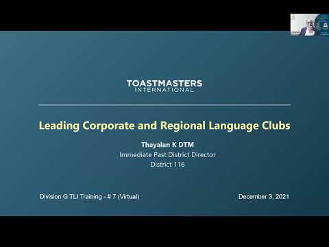 Division G TLI Training #7 - How to Lead a Speciality club