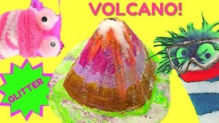 Fizzy and Phoebe Build a DIY MC2 Erupting Glitter Lava Volcano