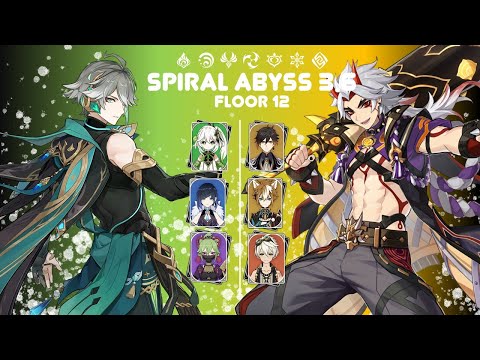NEW Spiral Abyss 3.6 | c0 Alhaitham Hyperbloom, c0 Itto Mono Geo | Floor 12 Perfect 9 stars