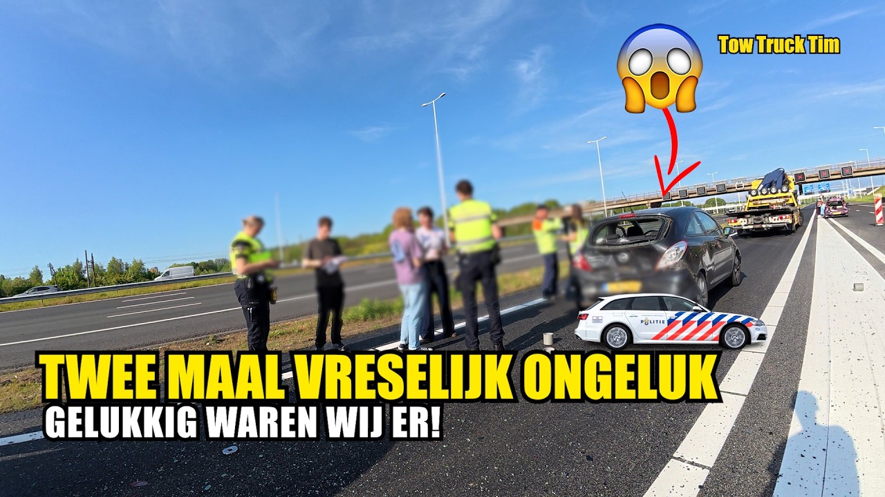 Twee ongelukken op snelweg, wij waren er snel bij! En een fan uit AUSTRALIE!!!??