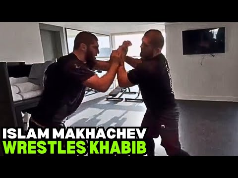 Islam Makhachev WRESTLES Khabib Nurmagomedov 2024 (VIDEO)
