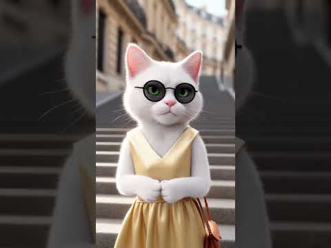 Munia and a Walk in Paris. #cat #funny #cute #funnycats #animation #ai