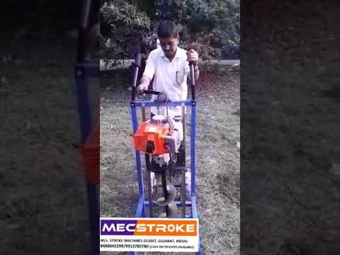 Mecstroke Heavy Duty 82CC Petrol Earth Auger with Stand Trolley