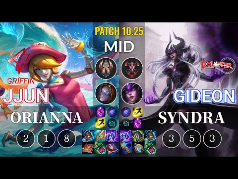 GRF jjun Orianna vs KT GIDEON Syndra Mid - KR Patch 10.25