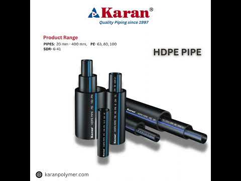 HDPE Water Pipe by Karan 20mm-400mm