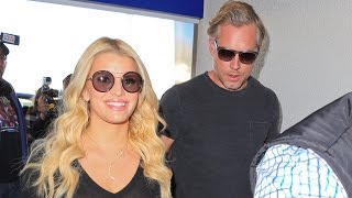 Jessica Simpson Wears A Sheer Top And Big Smile Through LAX