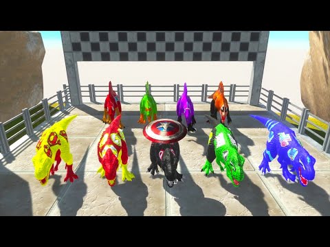 Hunting found Jurassic world evolution 5 T-REX Superman Superhero Team - Dinosaurs Race Champions